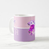 Monogram Roze Rozenhuisje-cottagecore Koffiemok (Voorkant links)