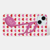 Monogram Roze Semi Quaver Liefde Harten Muziek Case-Mate iPhone Case (Achterkant (horizontaal))
