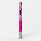 Monogram roze, Silver Damask iPhone 11 hoesje (Achterkant/rechts)