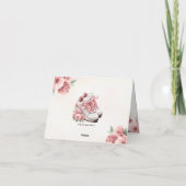 Monogram Roze Sneaker Bloemen Foto Vrijgezellenfee Bedankkaart (Achterkant)