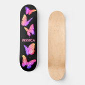 Monogram roze stekelstaartje persoonlijk skateboard (Voorkant)