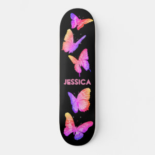 Monogram roze stekelstaartje persoonlijk skateboard