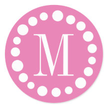 Monogram Roze Stickers