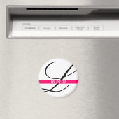 Monogram Roze Streep Bewaar de Datummagneet Magneet (Insitu (Vaatwasser))