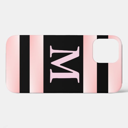 Monogram roze streep Case-Mate iPhone case (Achterkant (horizontaal))