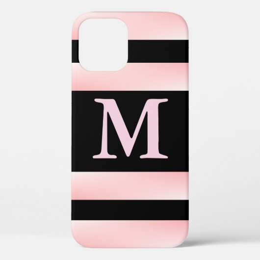 Monogram roze streep Case-Mate iPhone case (Achterkant)