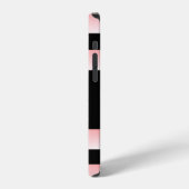 Monogram roze streep iPhone hoesje (Linkerkant)