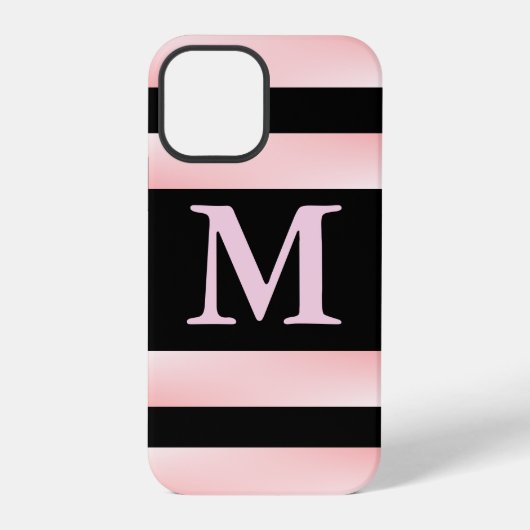 Monogram roze streep iPhone hoesje (Achterkant)