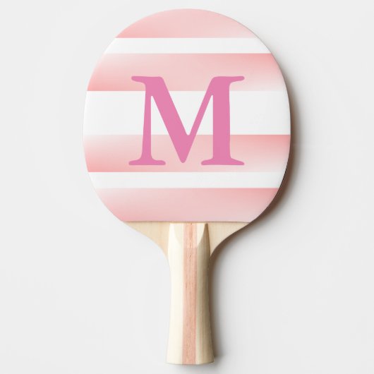 Monogram roze streep tafeltennisbatje (Voorkant)