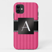 Monogram roze strepen Case-Mate iPhone case (Achterkant)
