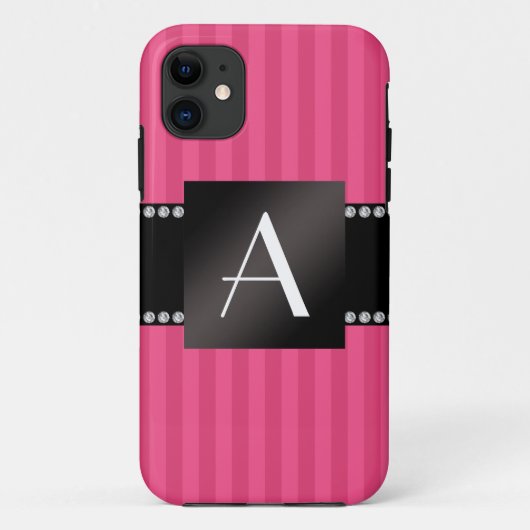 Monogram roze strepen Case-Mate iPhone case (Achterkant)