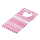 Monogram roze strepen creditkaart flessenopener (Achterkant Gekanteld)