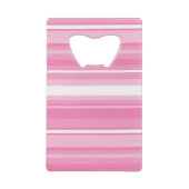 Monogram roze strepen creditkaart flessenopener (Achterkant)