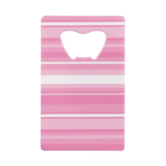 Monogram roze strepen creditkaart flessenopener (Achterkant)