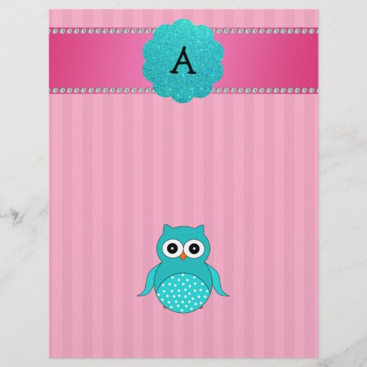 Monogram roze strepen flyer (Voorkant)