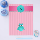 Monogram roze strepen flyer (Enkel)