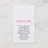 Monogram (roze) / Strepen (grijs) Visitekaartje (Achterkant)