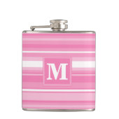 Monogram roze strepen heupfles (Voorkant)
