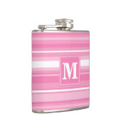 Monogram roze strepen heupfles (Rechts)