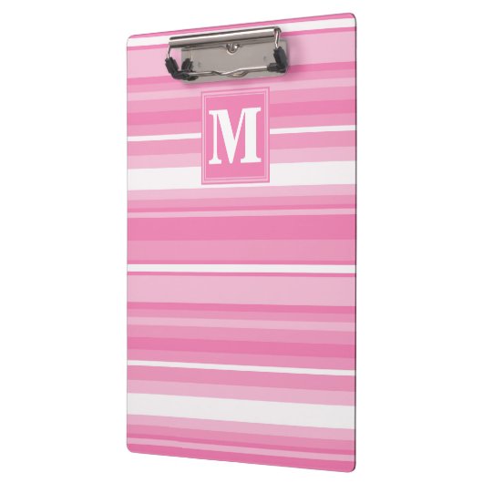 Monogram roze strepen klembord (Links)