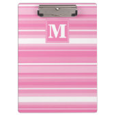 Monogram roze strepen klembord (Voorkant)