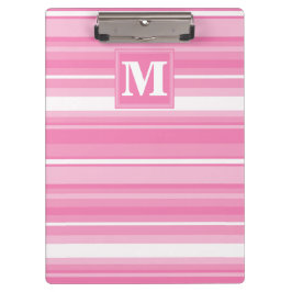 Monogram roze strepen klembord