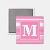 Monogram roze strepen magneet (Voorkant / Achterkant)