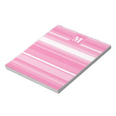 Monogram roze strepen notitieblok (Linkerzijde)