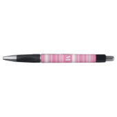 Monogram roze strepen pen (Voorkant)