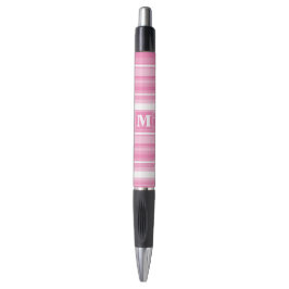 Monogram roze strepen pen