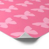 Monogram roze strepen roze vlinders poster (Hoek)