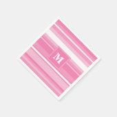 Monogram roze strepen servet (Hoek)