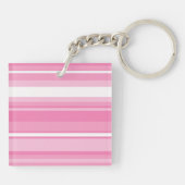 Monogram roze strepen sleutelhanger (Achterkant)
