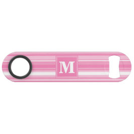 Monogram roze strepen speed flessenopener