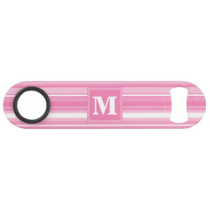 Monogram roze strepen speed flessenopener