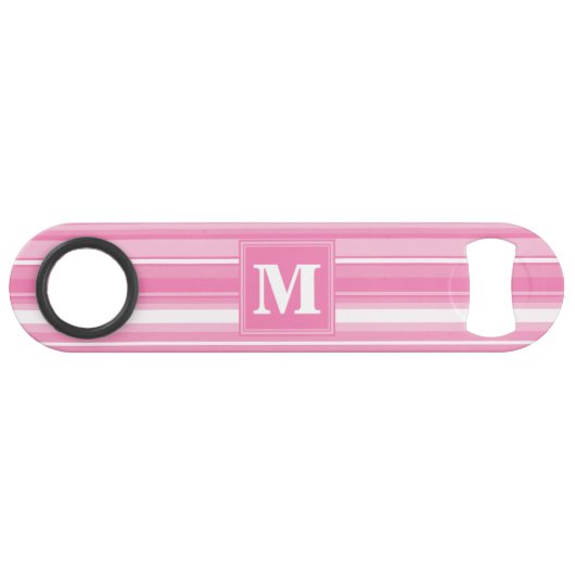 Monogram roze strepen speed flessenopener (Voorkant (Horizontaal))