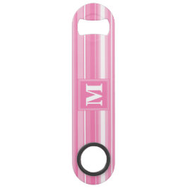 Monogram roze strepen speed flessenopener