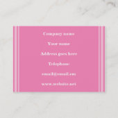 Monogram roze strepen visitekaartje (Achterkant)