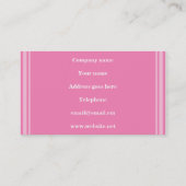 Monogram roze strepen visitekaartje (Achterkant)