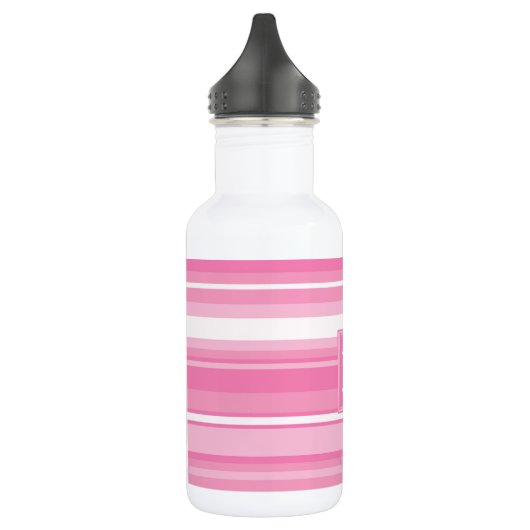 Monogram roze strepen waterfles (Links)