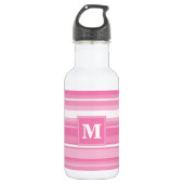 Monogram roze strepen waterfles (Voorkant)