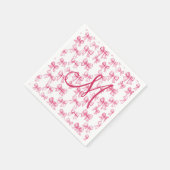 Monogram Roze Strik Coquette Esthetiek Baby Shower Servet (Hoek)