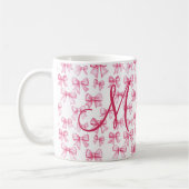 Monogram Roze Strik Coquette Esthetiek Preppy Tren Koffiemok (Links)