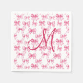 Monogram Roze Strik Coquette Esthetische Baby Show Servet (Voorkant)
