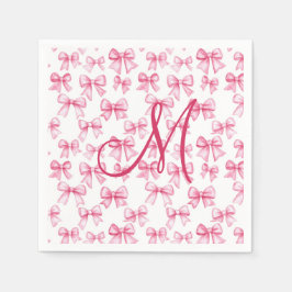Monogram Roze Strik Coquette Esthetische Baby Show Servet