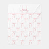 Monogram Roze Strik Fleece Deken (Voorkant)
