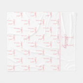Monogram Roze Strik Fleece Deken (Voorkant (Horizontaal))