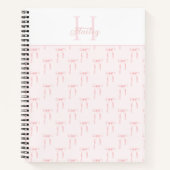 Monogram roze strik notitieboek (Voorkant)