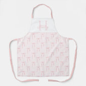 Monogram roze strik schort (Voorkant)