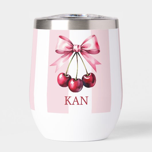 Monogram Roze Strikende Kersen Coquette Esthetiek (Voorkant)